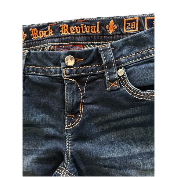 Rock Revival Women’s Dark Wash Bootcut Easy Boot Betty Jeans 28 (32x29) - Picture 6 of 11